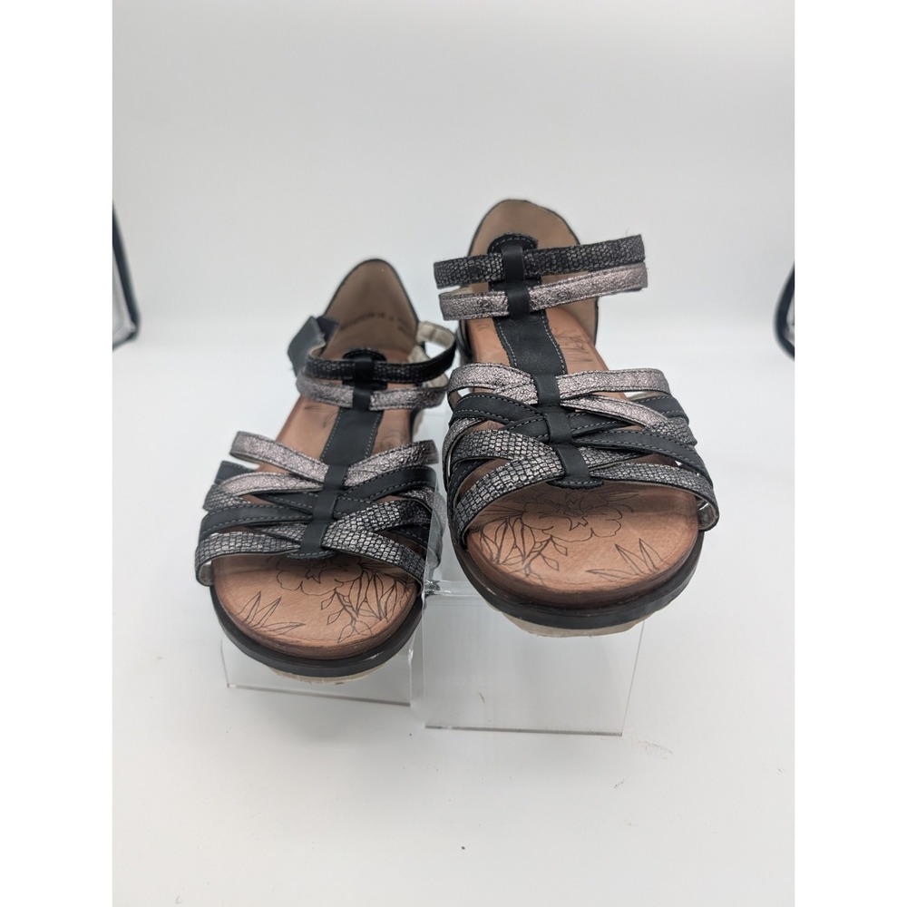 Ladies Remonte Black‎ And Silver Sandals With Strap Size 38 (8)